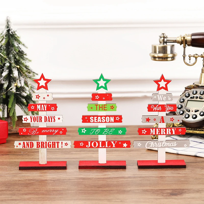 Новогодняя Мини Рождественская деревянная елка Обои для рабочего стола Merry Christmas Noel Natale Natal Kerst домашний декор вечерние Декор