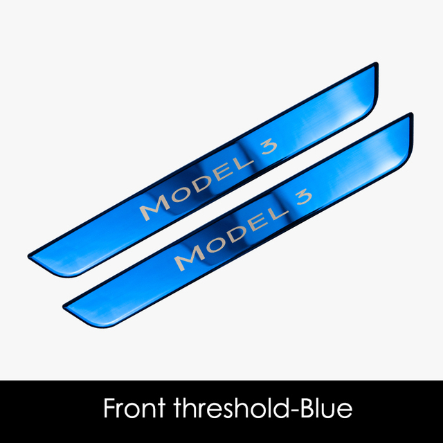 Steel Car Door Sill Scuff Plate for Tesla MODEL 3 Welcome Pedal Strip Carbon fiber Type Door Decoration Wrap Cover