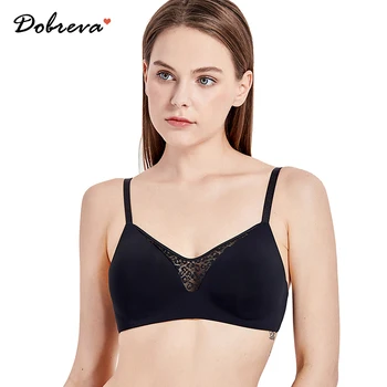 DOBREVA 여성용 와이어 프리 소프트 패드 풀 커버리지 브라 탑