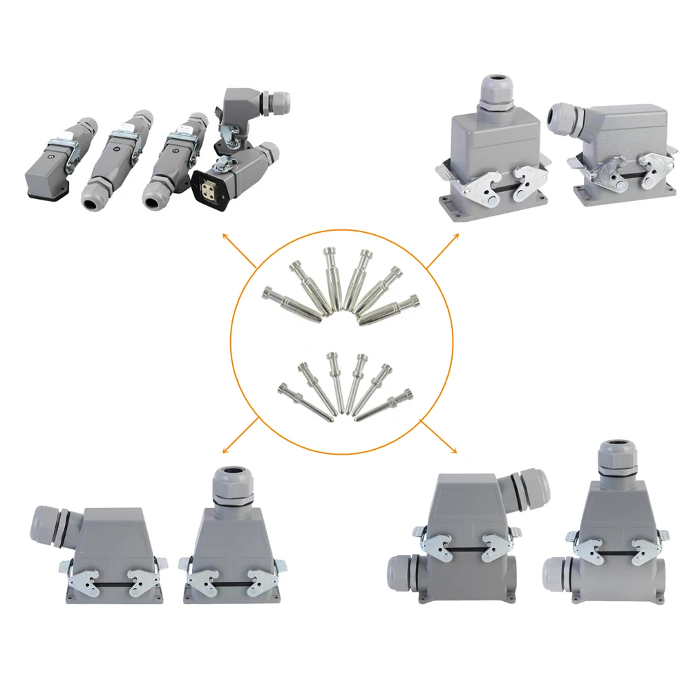 Hochleistungs-Anschlussstecker, Ersatzreparatur, Nadelstift, Strom 10 A, 16 A, versilbertes Kupfer, kaltgestanzt, CDM/CDF, CEM/CEF, industriell