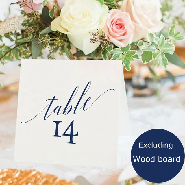 High Quality Golden Wall Sticker Calligraphy Table Number Set Wedding Event Shower Number Sign Modern Decals Blue