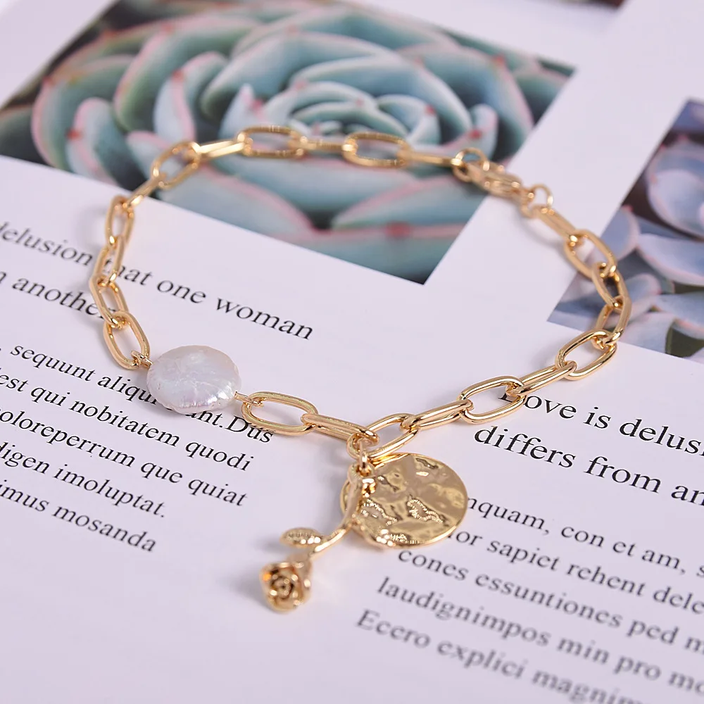 HWASY1804, стиль, модный, популярный, ювелирный, креативный, сплав, роза, темперамент, Sen, женский, линия, жемчужный браслет