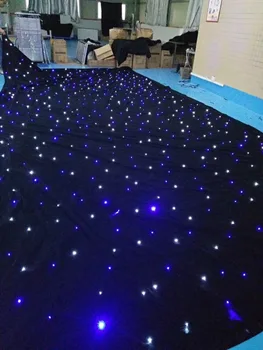 

Free Shipping 4*8M dj booth Wedding Stage Backdrop Cloth RGBW led Star Curtain