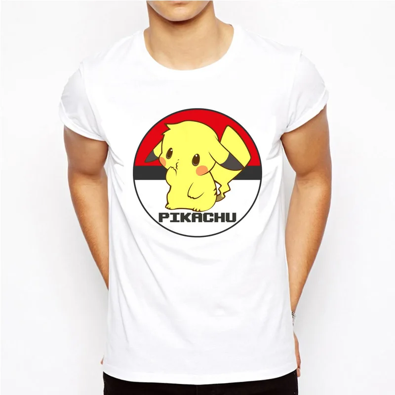 Футболка pokemon go, мужская белая футболка, футболка для мальчика, футболка с аниме, одежда для мужчин, цветные футболки MR9196