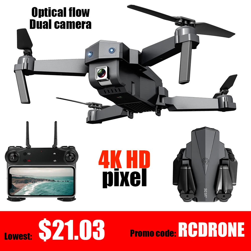 Drone with camera hd 4K 2.4GHZ WIFI FPV Quadrccopter Gesture selfie optical flow RC mini Drone quadcopter For toy Gift vs E58 E6