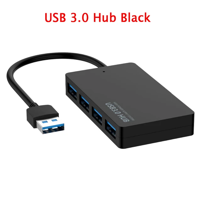 HUB USB 3.0 Laptop PC High Speed External 4 Ports Adapter Splitter USB Expander Computer Accessories For MacBook PS3 Xbox Laptop USB 3.0 Black