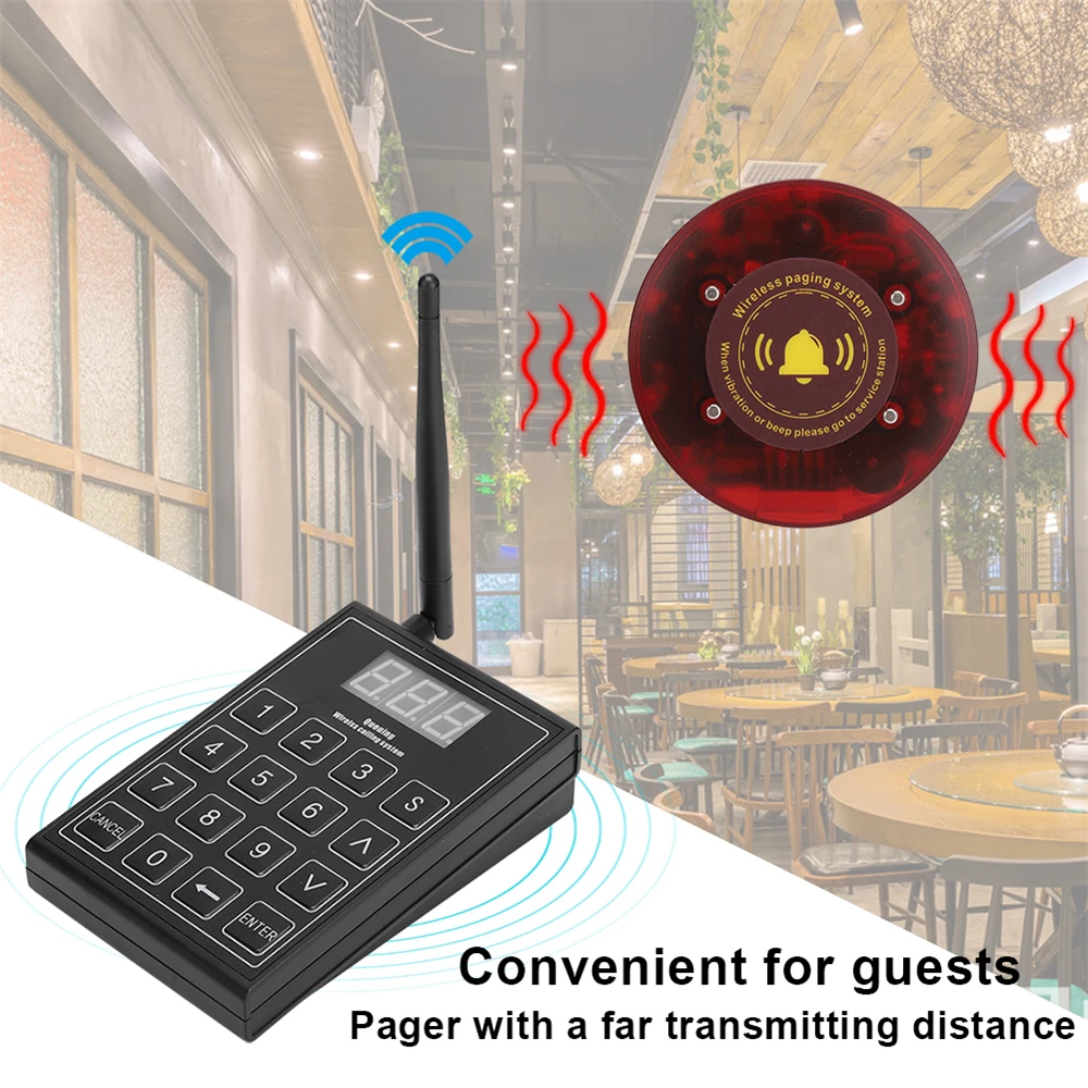 

Restaurant Pager Wireless Calling Paging System Waiter Pagers Guest Paging Queuing System Receiver for Cafe Fast Food
