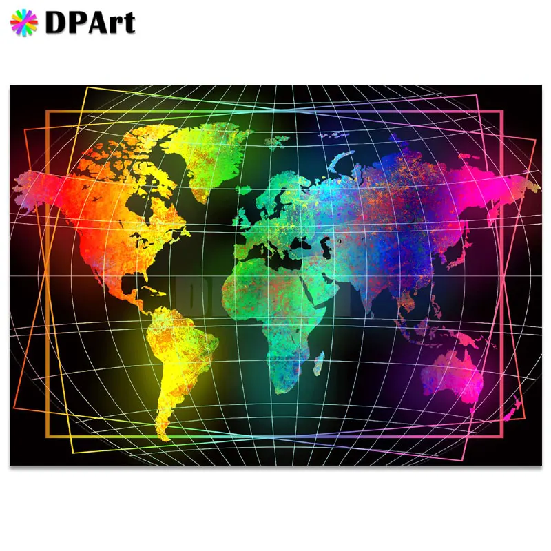 Алмазная картина полностью квадратная/круглая дрель карта мира 5D Daimond вышивка