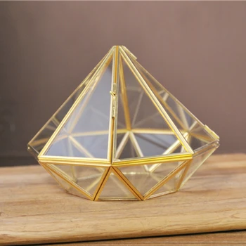 

Irregular Glass Geometric Terrarium Box Tabletop Succulent Air Plant Fern Moss Pot Planter