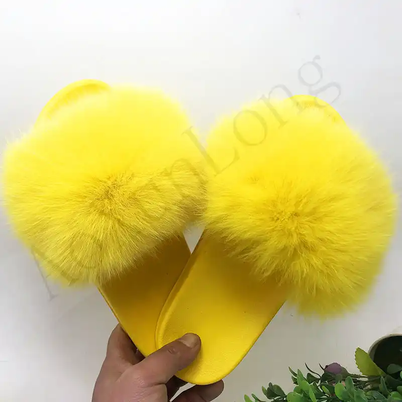 yellow fox fur slides