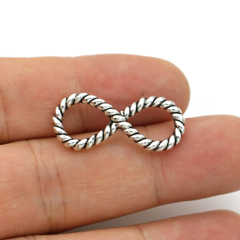 

20PCS Antique Silver Plated Infinity Connectors for Jewelry Making Bracelet DIY Accessories 29x12mm