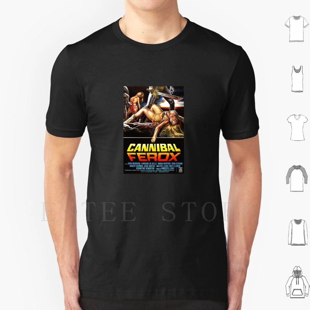 T-Shirt Canipale Ferox Cotone Uomo Stampa Fai Da Te Cannibal Ferox Film Horror Film 80S Giallo 70S Utilizzo Zombie Splatter 1981