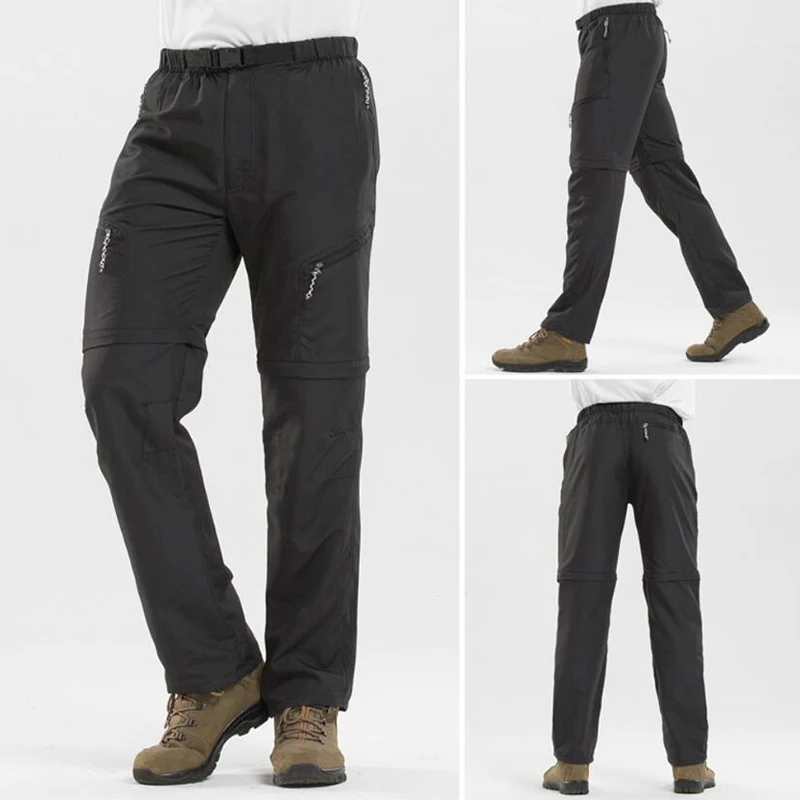 Men Outdoor Sports Hiking Pants Summer Quick-drying Removable Shorts Climbing Camping Trekking Fishing
