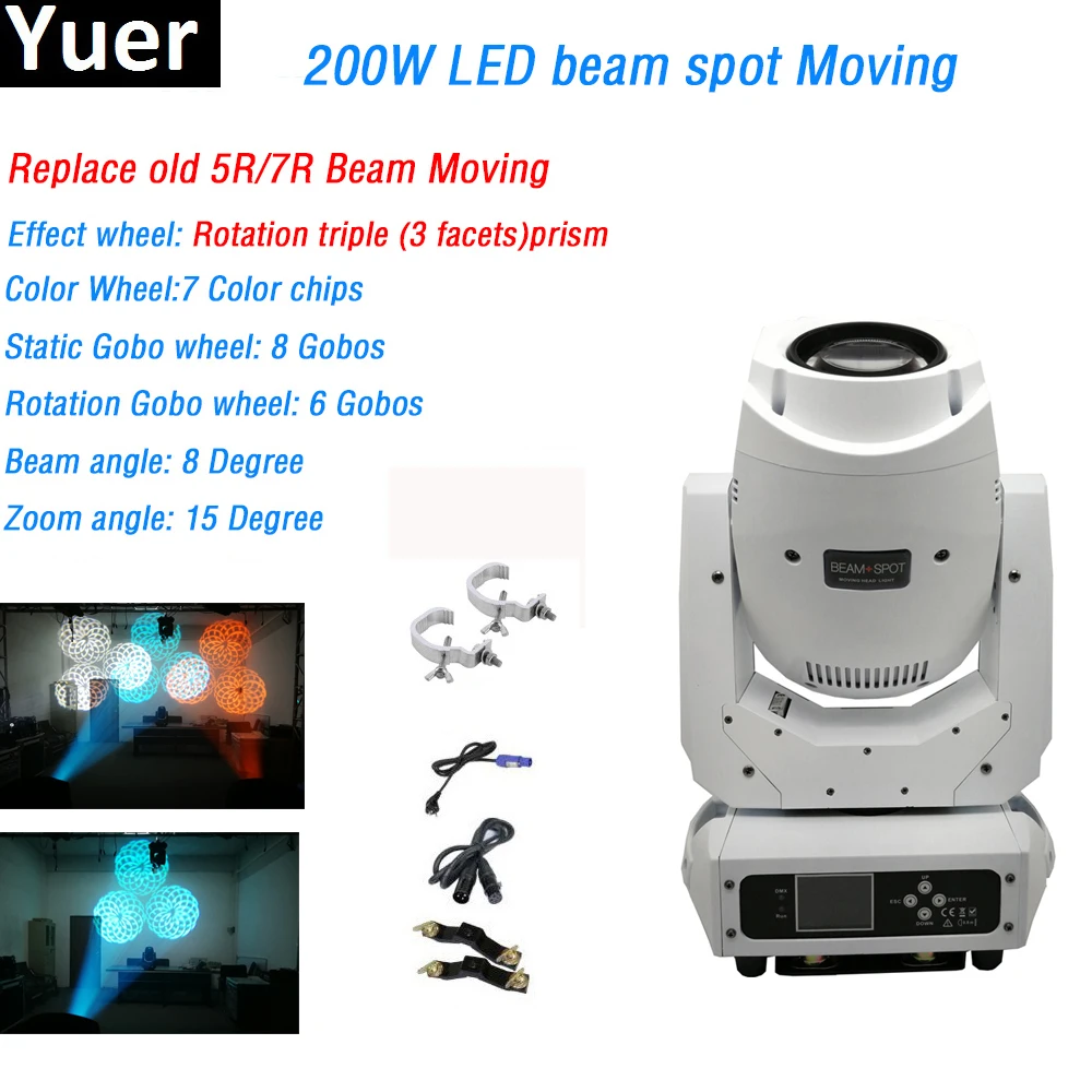 

200W Led Beam Spot Moving Head Light Beam Spot Wash LED Light Party Light DJ Stage Light Night Club Lyre Beam Led Moving Head