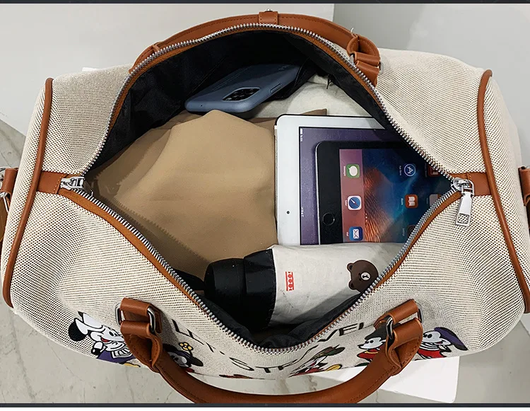 2023new Disney Mickey Fashion Koffer Reisetasche Herren-und Damen gepäck  tasche mit großer Kapazität One-Shoulder-Messengerpu-Tasche