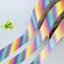 DIY Rainbow Color Gradation Grosgrain Ribbon - 5 Yards, Glitter Craft for Hair Bows & Sewing Projects (10)