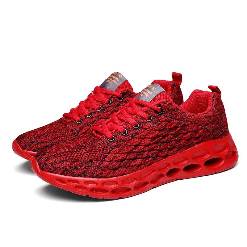 

2019 Spring And Summer Large Size Cold Bonding Craft Ultra-stretch Fly Woven Scale Coconut Shoes Casual Sporty MEN'S SHOES