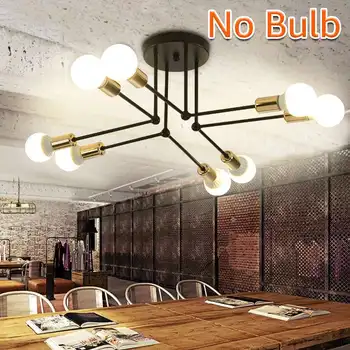 

E27 Modern Pendant Lamp Living Room Ceiling Light Chandelier Vintage 8 Heads e27 Lighting Fixtures Sockets Holder AC90-260V