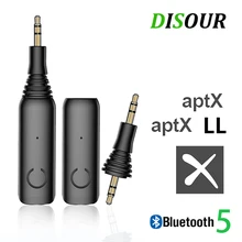 DISOUR Bluetooth приемник с низкой задержкой 5,0 APTX LL/AAC/SBC 3,5 мм AUX RCA аудио беспроводной адаптер для громкой связи Автомобильный Комплект передатчик