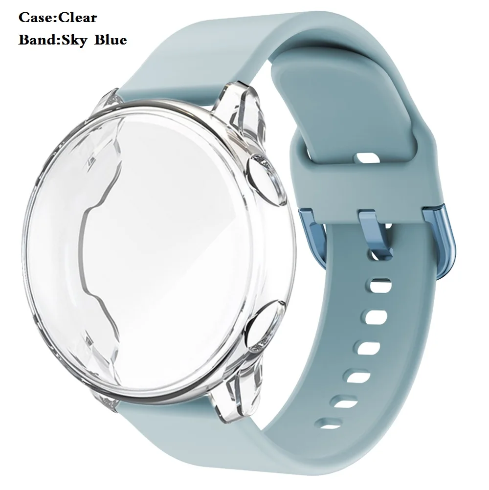 Silicone Smart Watchband Bracelet with Full Cover Case (2-Pack)