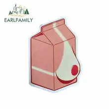 EARLFAMILY 13cm x 9.3cm for Titty Milk Straight From The Nip Funny Car Stickers Vinyl Sunscreen RV VAN Decal JDM Car Accessories