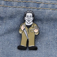 Майкл Майерс эмалированные булавки креативные на заказ броши на лацкане/шляпа значок джинсовая куртка капля масла воротник корсаж шарф Пряжка S169