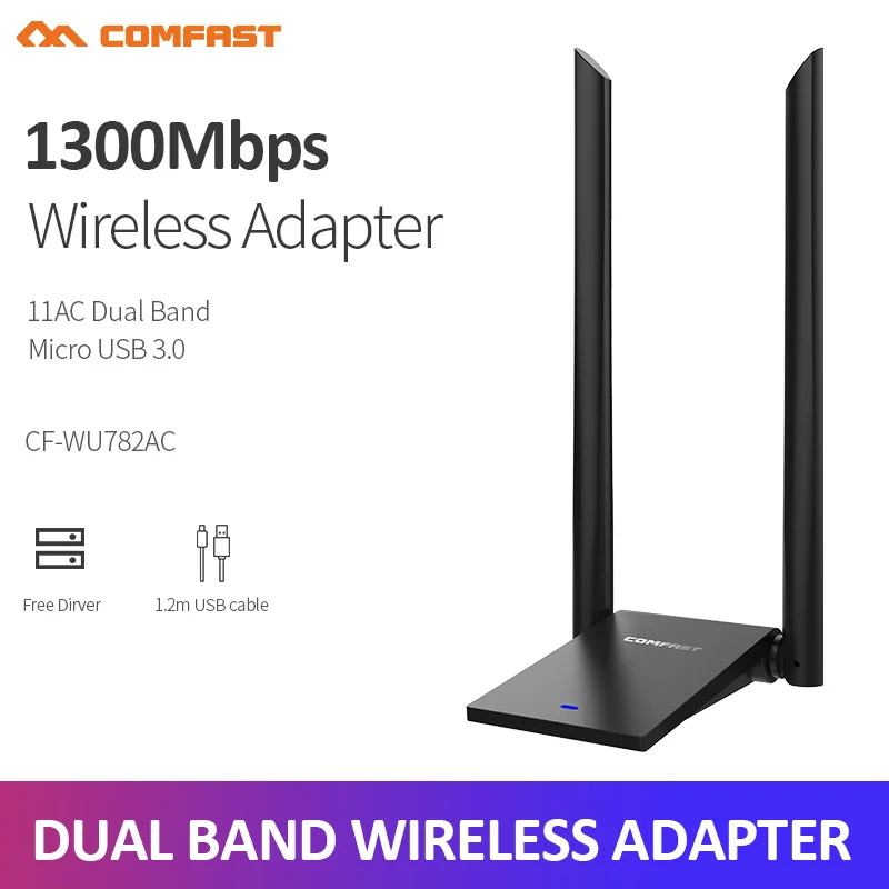 COMFAST USB Wireless Repeater Dual-Antenna WIFI Signal Extender 1300Mbps AP I0W6 
