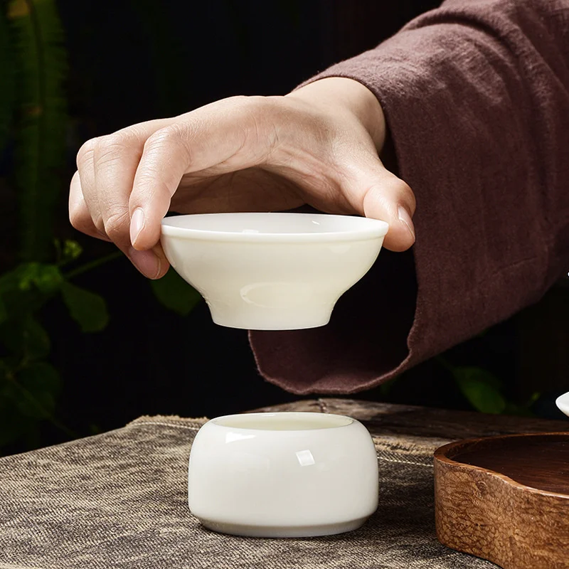 Tea Filter Mutton Fat Jade Pure White Tea Leakage White Porcelain Kung Fu Household Tea Set