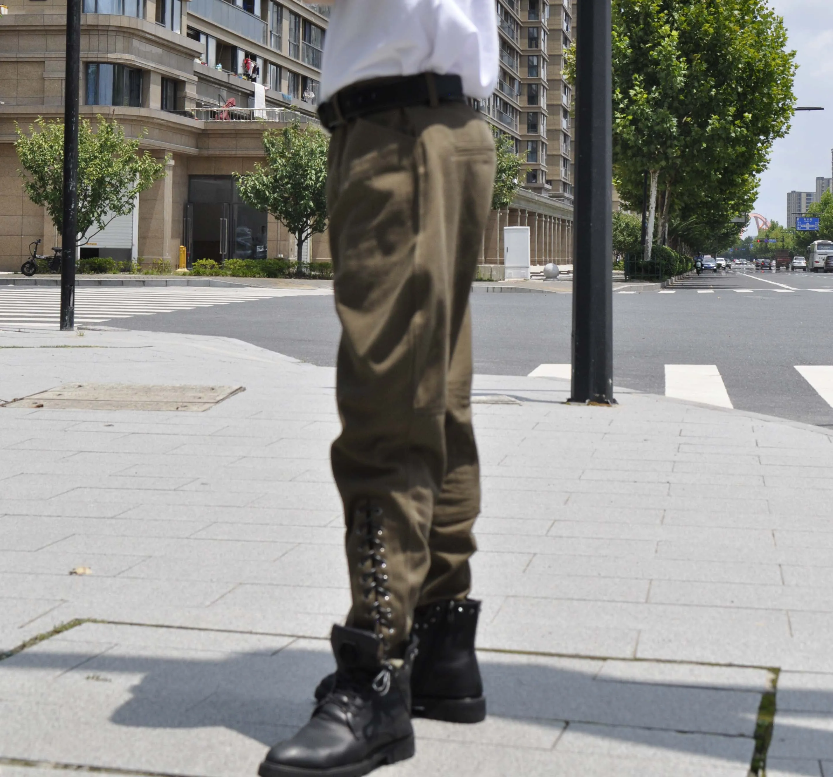 black cargo joggers YUTU&MM Twill cotton knight breeches military style suit cotton overalls army yellow retro casual couple 9 minutes pants cargo pants