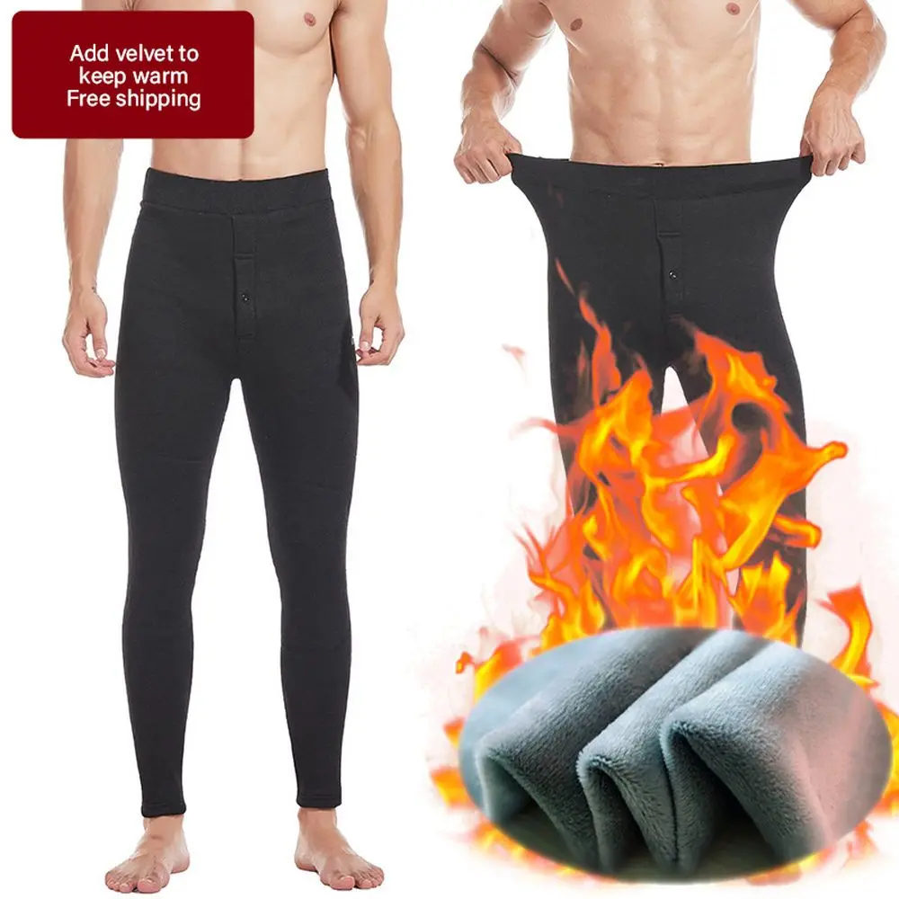 Men Thermal Pants Warm Jogging Pants Men's Warm Legging Cotton