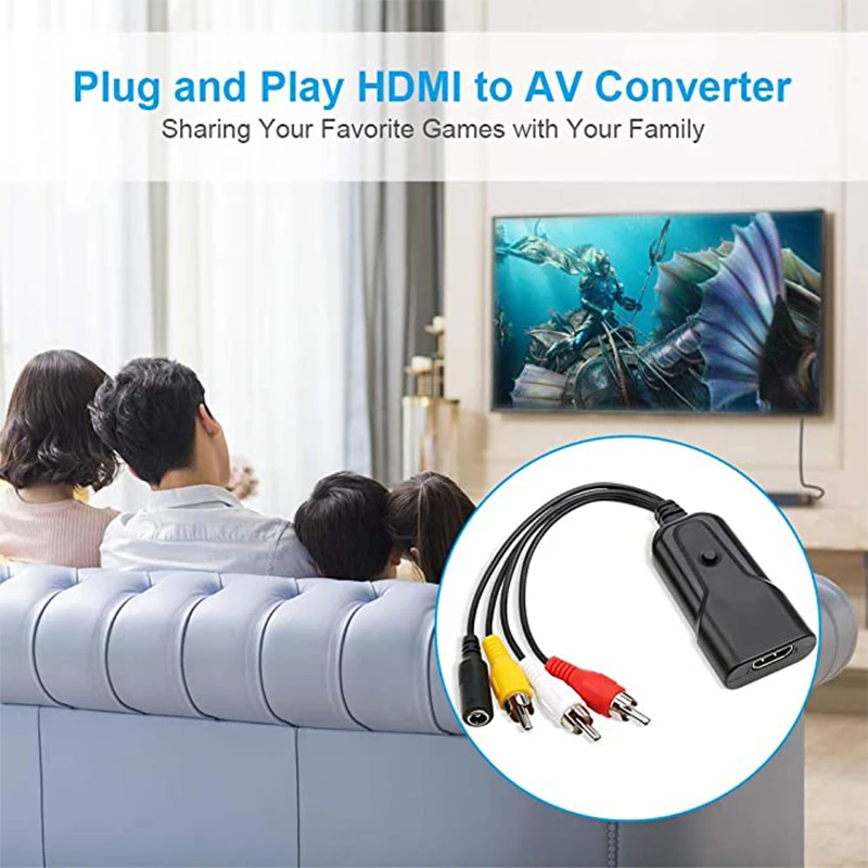 Conversor de Áudio e Vídeo Composto Rca Cvbs av Adaptador para pc Laptop Caixa de tv Ps4 Ps3 Xbox 1080p - Image 5