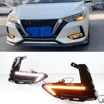 

CSCSNL 1 Set LED Daytime Running Light Car Accessories Waterproof 12V DRL Fog Lamp Decoration For Nissan Sentra Sylphy 2019 2020