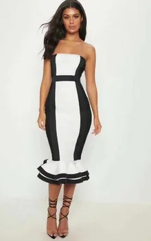 

2019 New Summer Style Off the SHoulder Sexy Bodycon Midi Dress Strapless Rayon Bandage Dress Club Night Dress High Quality