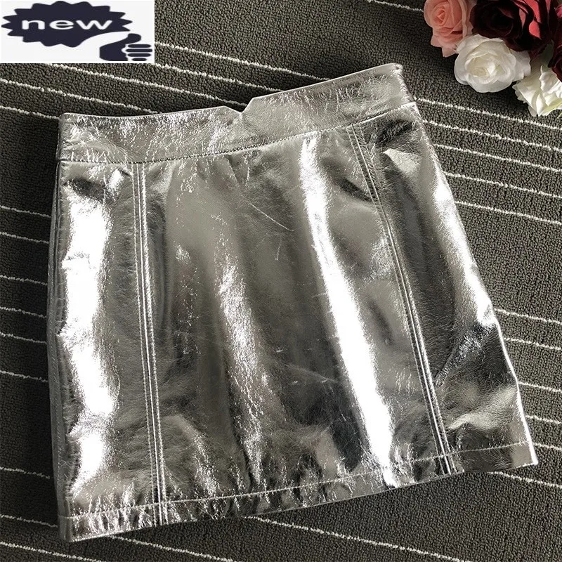 Женская юбка с запахом из овчины