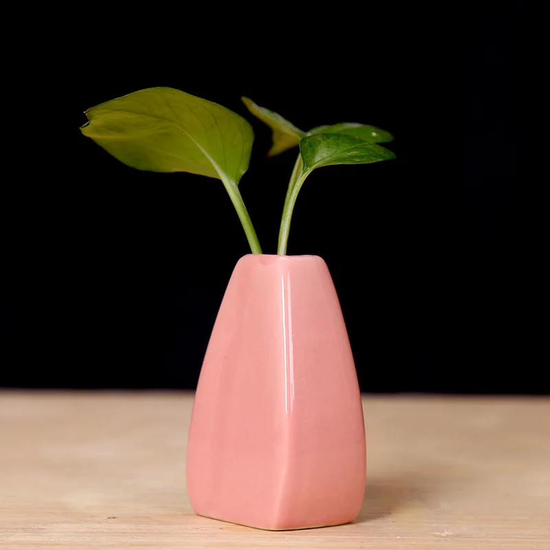 Small Ceramic Vases Use in Home Office Decor for Flowers, Green Plants & Dried Flower Vase for Wedding Table Centerpiece Decor 3