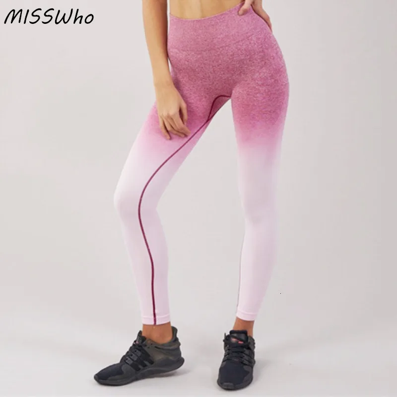Hotpink Омбре бесшовные леггинсы Женская Спортивная одежда тренажерный зал лосины Леггинсы Спорт Фитнес Спортивная одежда Высокая талия спортивные Леггинсы Штаны Для Йоги - Цвет: Hotpink