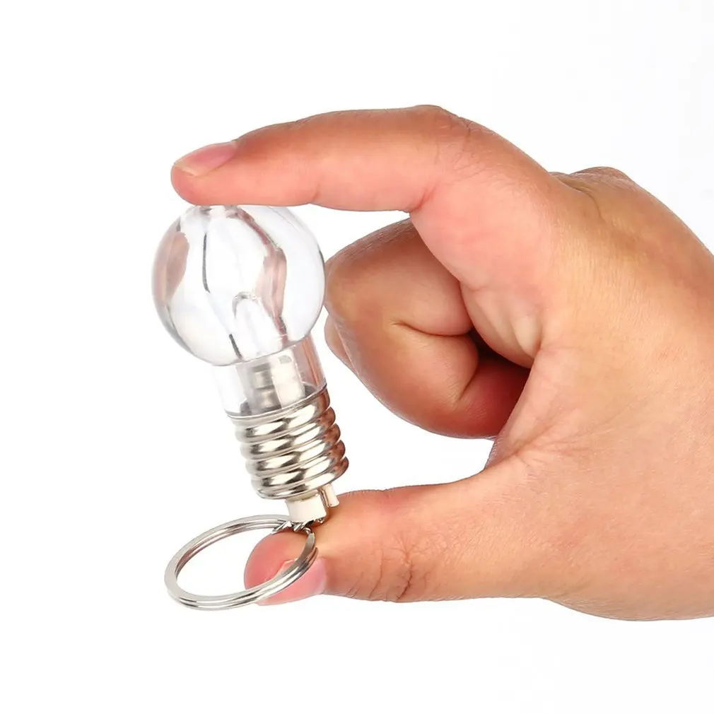 1PC Creative LED Colorful Light Bulb Key Chain Ring or Car Decor or Souvenirs 