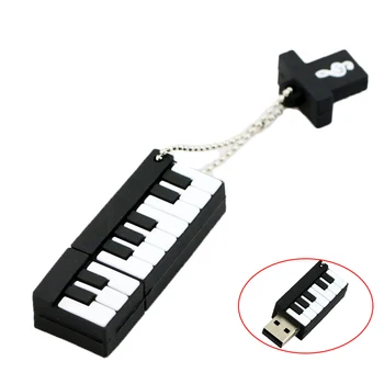 

Piano Usb Flash Drive 2.0 Pen Drive Lanyard Silicone cute Mini Flash Disk 128 16 32 8 256 gb 128GB Pendrive U Disk Memory Stick