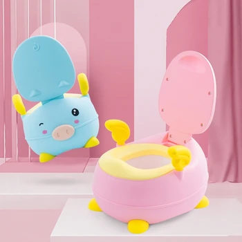 

Cute Pig Children's Pot Soft Baby Potty Plastic Road Pot Infant Potty Training Baby Toilet Safe Kids Potty Trainer Seat Chair