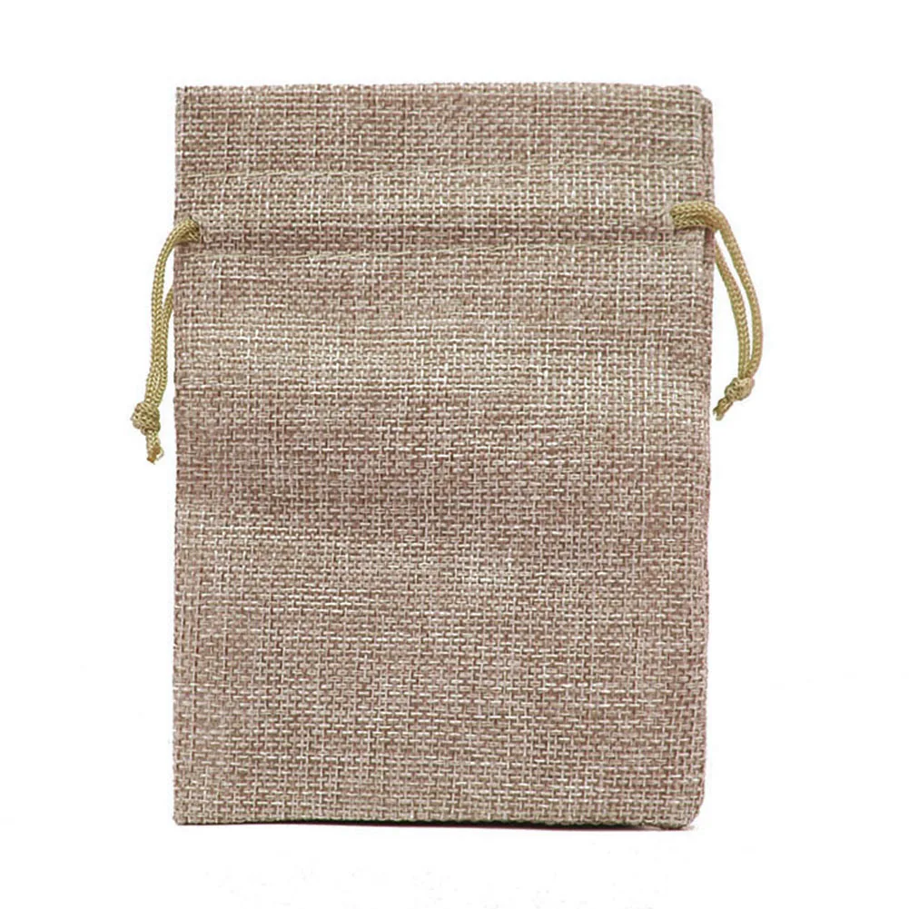 Khaki 1 шт., сумка из натуральной мешковины на шнурке, джутовые маленькие подарочные мешки, упаковка для ювелирных изделий, свадебные сумки с мешочком для конфет, цветные сумки - Цвет: Khaki