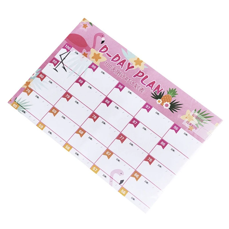 New 100 Days Countdown Calendar Learning Schedule Periodic Planner Table Gift For Kids Study Planning Learning Supplies
