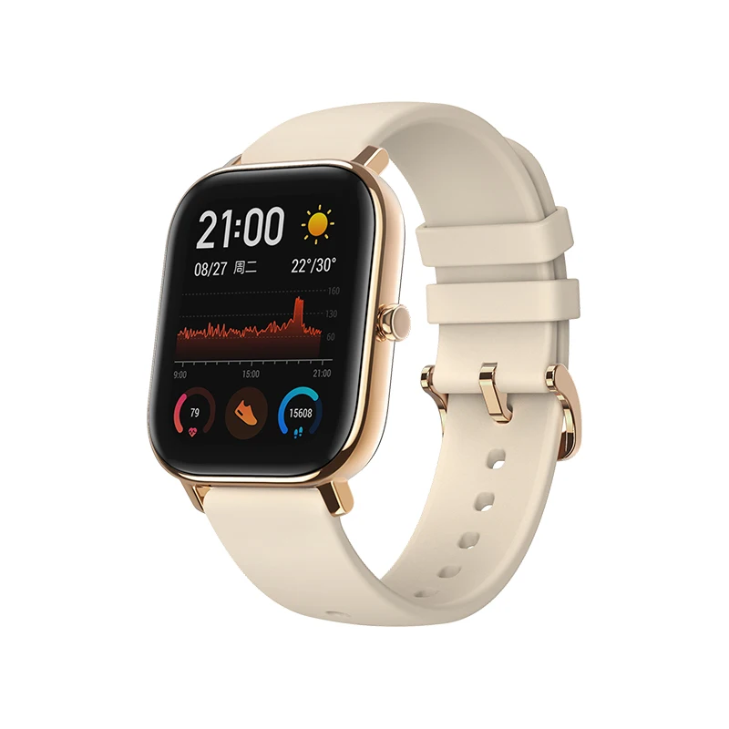 Глобальная версия Amazfit GTS Смарт-часы gps Бег Спорт Пульс 5ATM водонепроницаемый браслет AMOLED Amazfit Смарт-часы Android - Цвет: gold