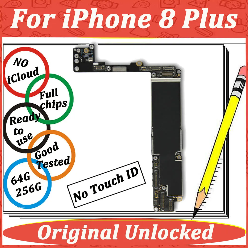 Для iphone 8 Plus 8 P 64g 256g оригинальная материнская плата основной ремонт логической платы iCloud разблокировка материнская плата IOS обновлено