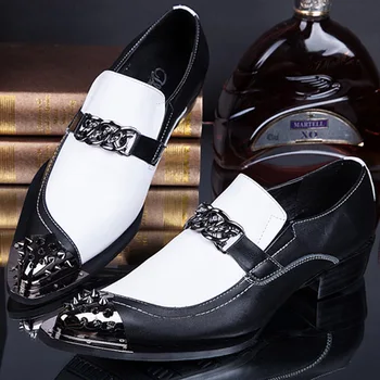 

Shoes Slip-on Casual Genuine Leather Men Loafers Black White Fashion Loafers Steel Toe Shoes Cow Leather Full Grain Leather