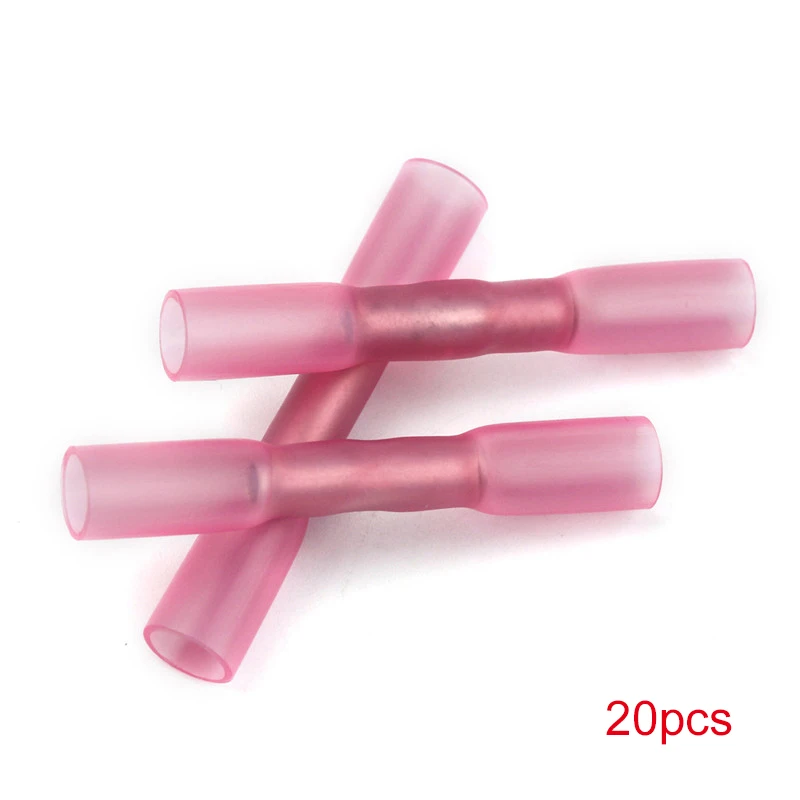 20pcs red 100/50 шт красный термоусадочные обжимных разъёмов, коннекторов для электрических проводов обжимной терминал Разъемы Водонепроницаемый припоя уплотнения разъем комплект - Цвет: 20pcs red