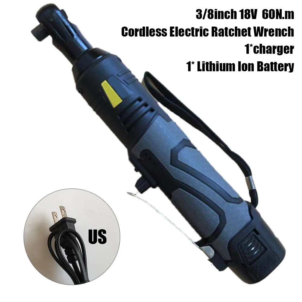 

18V 60N.m 3/8inch Cordless Right Angle Electric Ratchet Wrench Tool W/ Battery Brand New And High Quality
