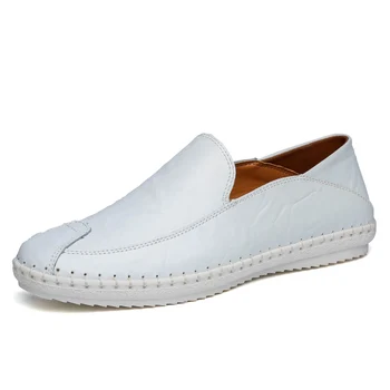 

Mens Shoes Casual High Quality Genuine Leather Men Shoes Soft Moccasins Fashion Brand Men Flats Comfy Casual Driving Boat 38-47