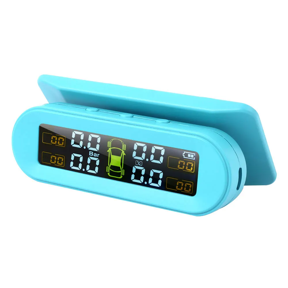 VEHEMO Wireless TPMS Digital Tire Pressure Dashboard Windshield 3 Colors With 4 External Sensor Tire Pressure Anti-Explosion Gau