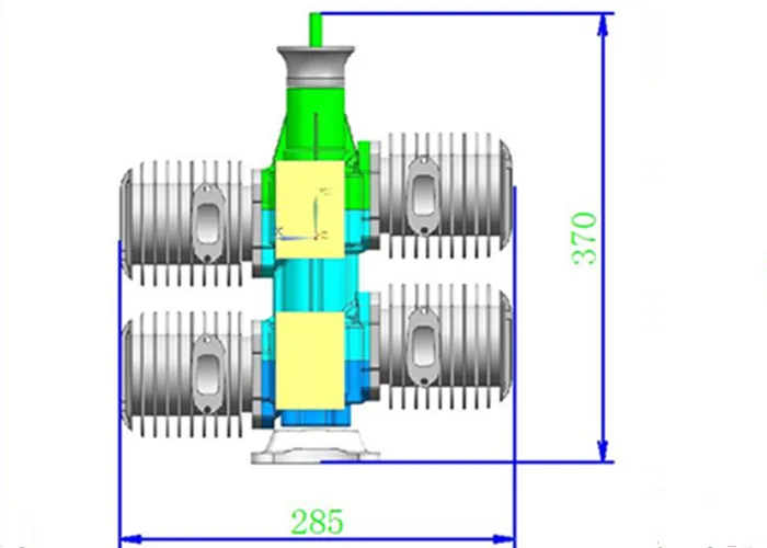 Многокамерный CNC обработанный DLA360 360cc газовый двигатель для RC самолета