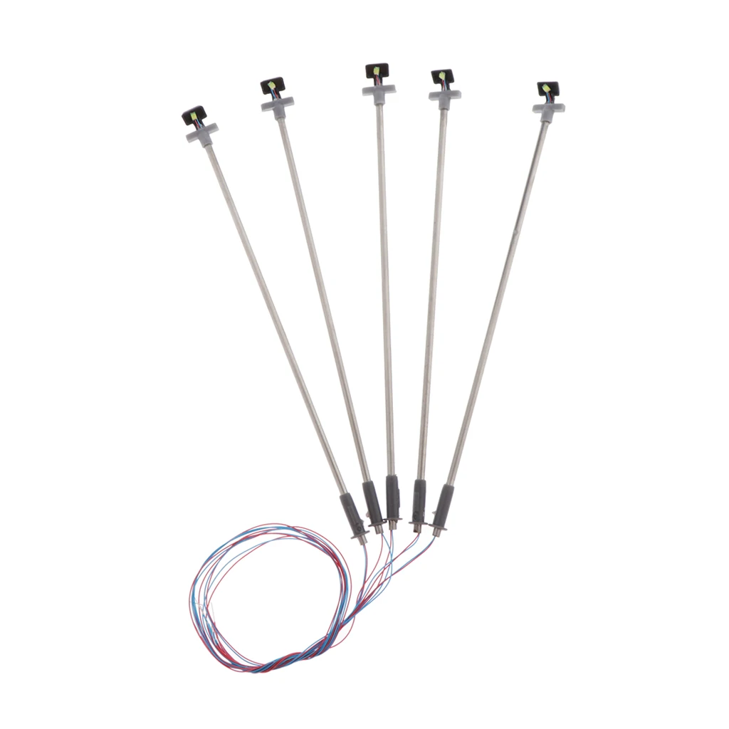 5 Pieces Model Railroad Train Lamp Posts Leds - Mini Landscape Court Street Lights HO Scale 1:87